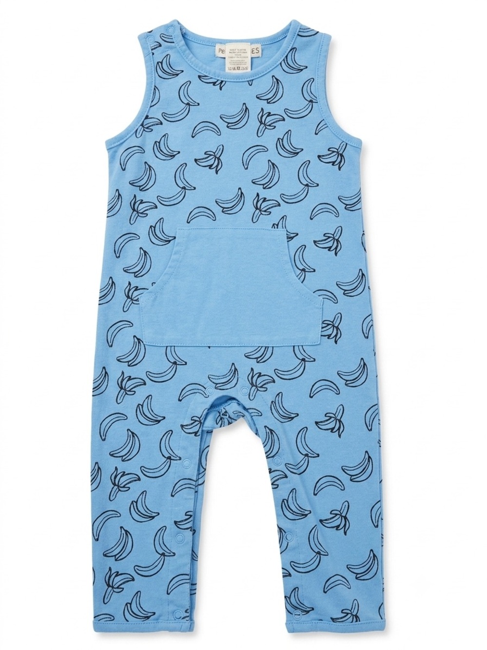 🎉 (18m) Peas and Queues Adorable Blue Banana Print Sleeveless Romper
